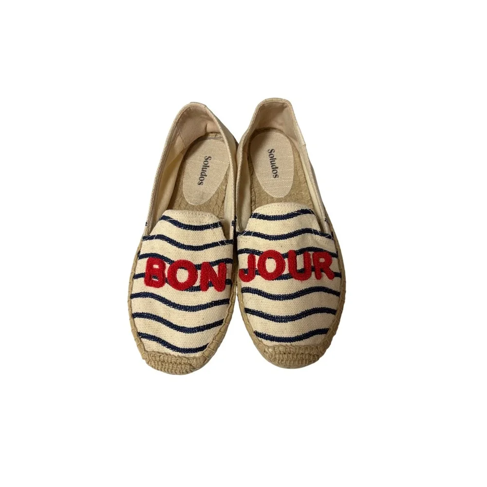 Soludos Bonjour Slip on Organic Espadrille Nautical Resort Vacation Travel - 6